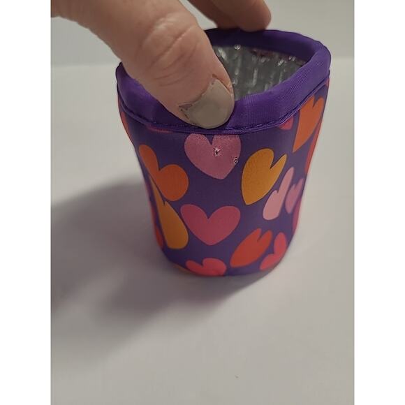 Sok-it Neoprene Pint Ice Cream Container Sleeve Purple Pink Heart Valentine's - Picture 7 of 11
